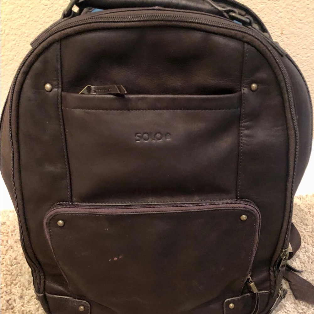 Solo Leather Laptop Backpack